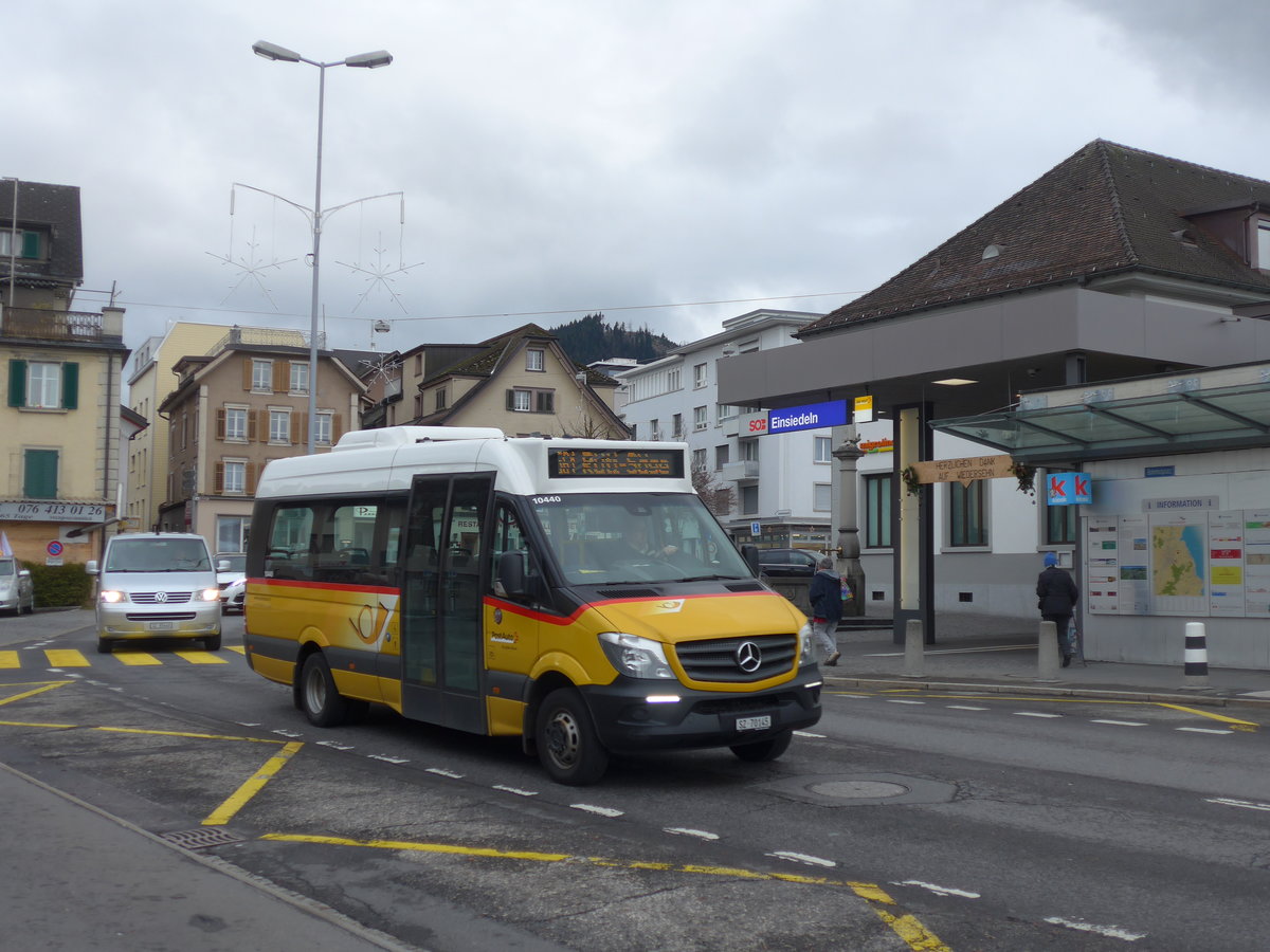 (199'806) - Lienert&Ehrler, Einsiedeln - SZ 70'145 - Mercedes am 8. Dezember 2018 beim Bahnhof Einsiedeln