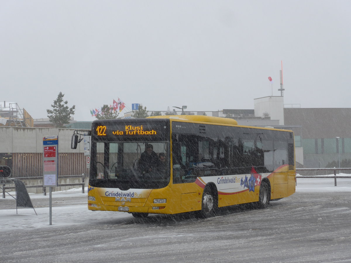 (199'885) - AVG Grindelwald - Nr. 16/BE 28'821 - MAN am 10. Dezember 2018 beim Bahnhof Grindelwald