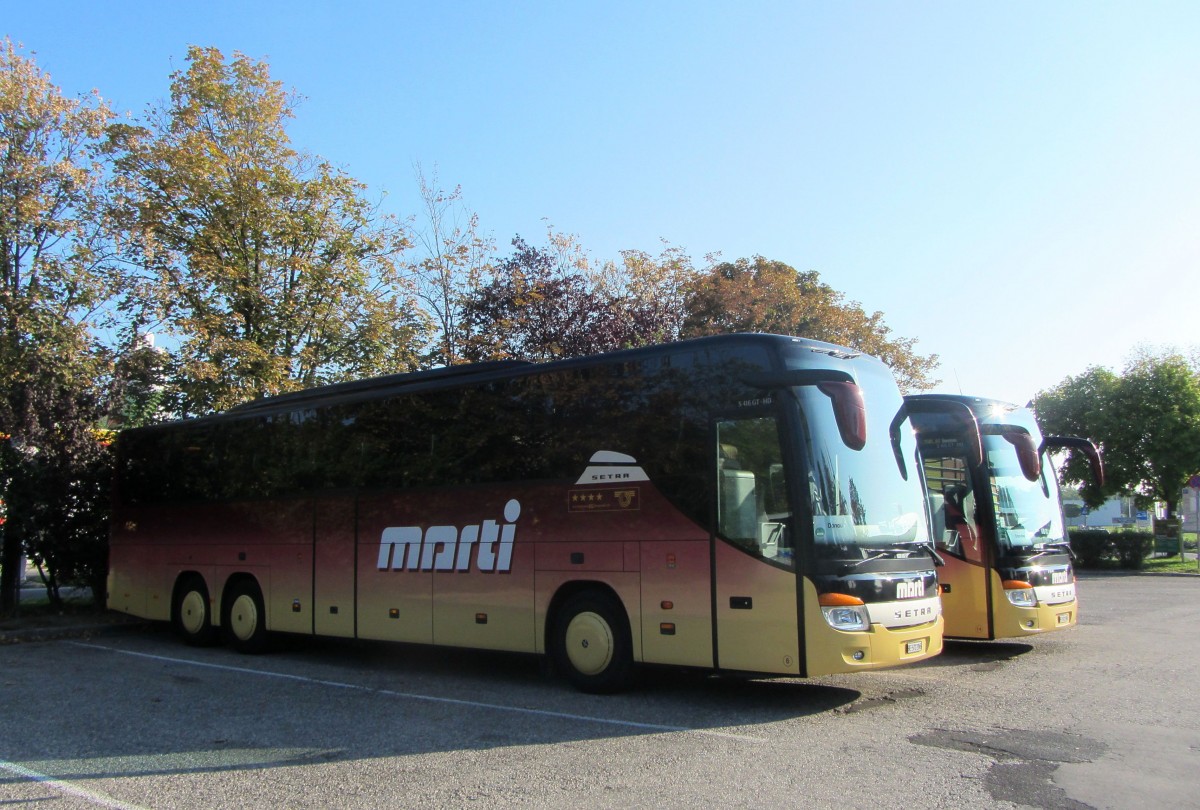 2 mal SETRA 416 GT-HD von MARTI aus der Schweiz im September 2013 in  Krems.