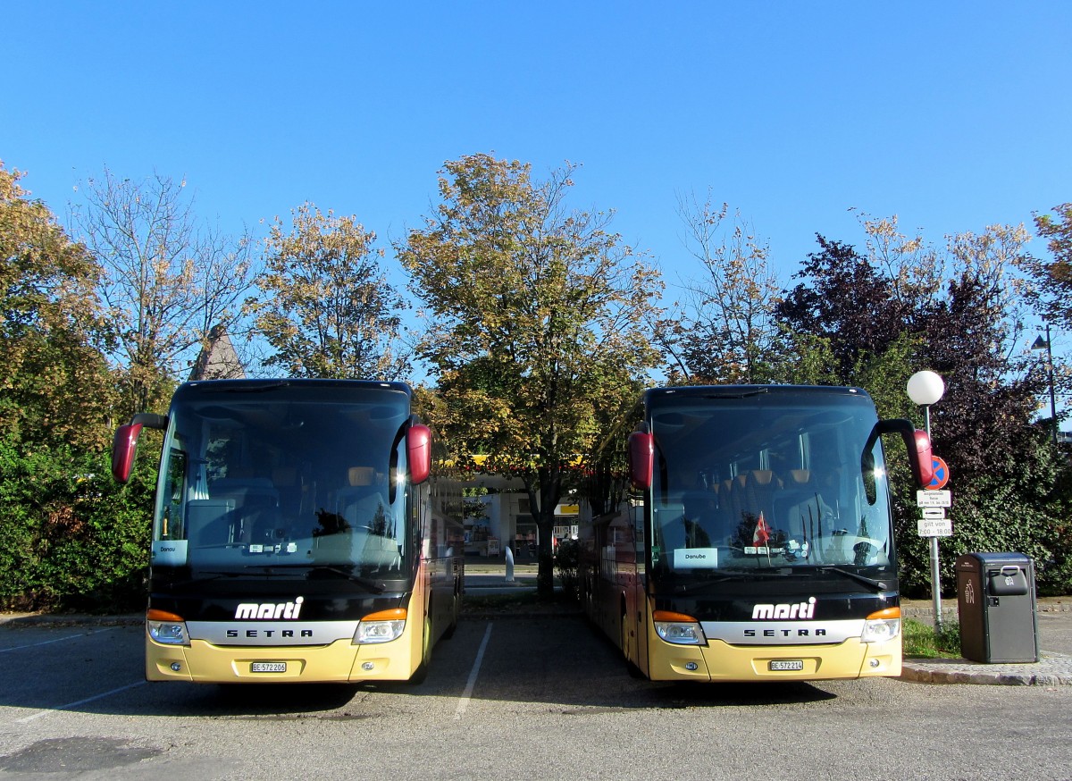 2 mal SETRA 416 GT-HD von MARTI aus der Schweiz im September 2013 in  Krems.