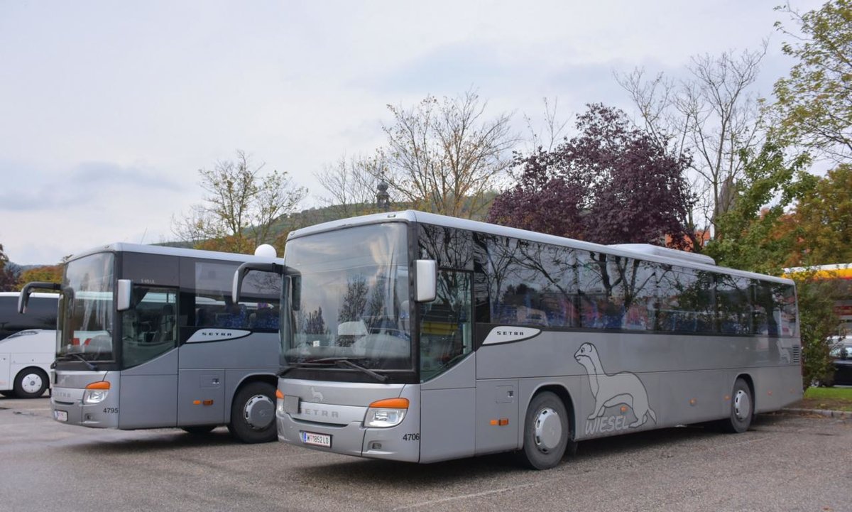 2 Setra 415 UL von Wiesel Bus vom Land N.. 2017 in Krems.