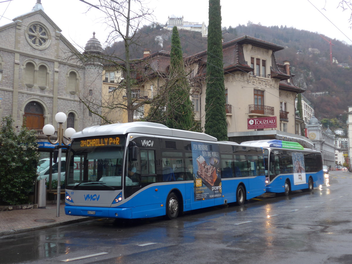 (200'029) - VMCV Clarens - Nr. 91/VD 477'546 - Van Hool am 17. Dezember 2018 in Montreux, Casino