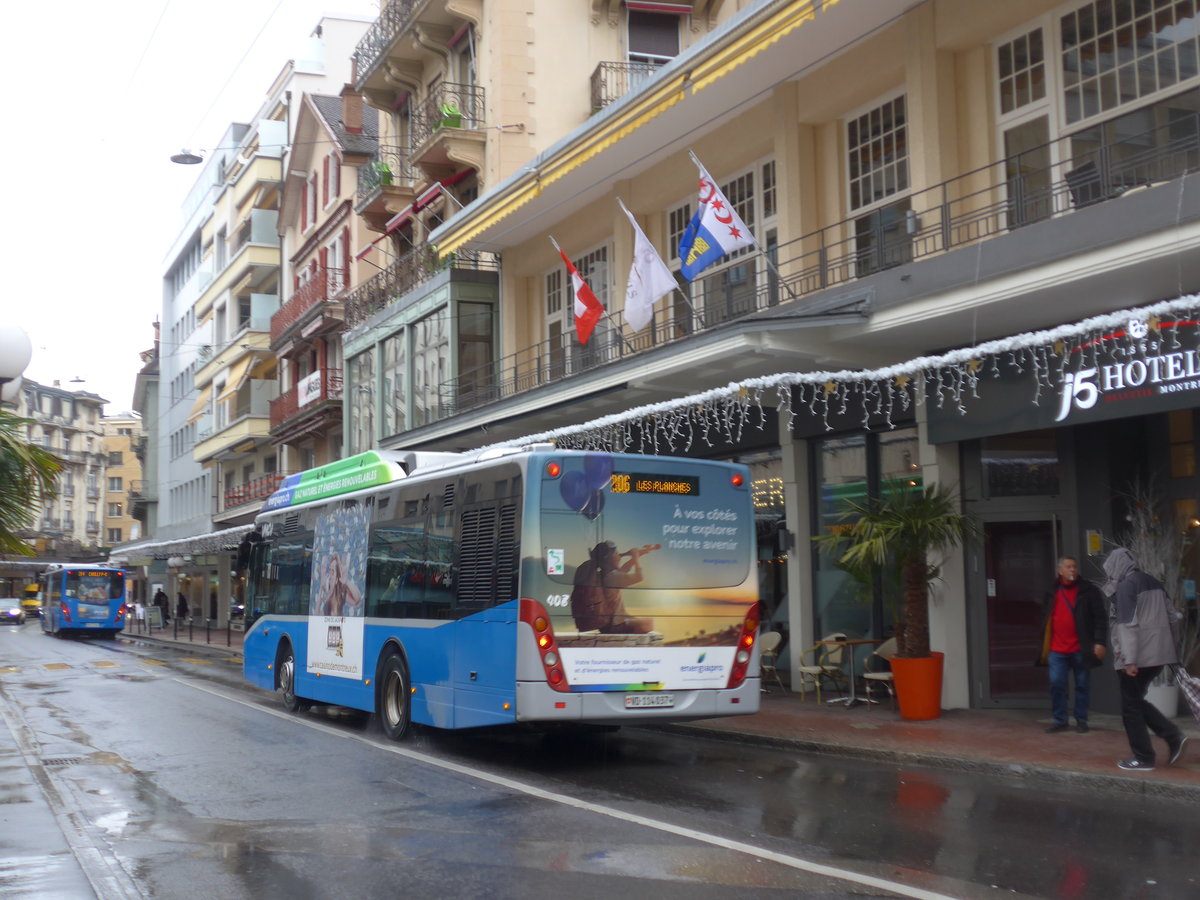 (200'030) - VMCV Clarens - Nr. 408/VD 114'037 - Van Hool (ex Nr. 108) am 17. Dezember 2018 in Montreux, Casino