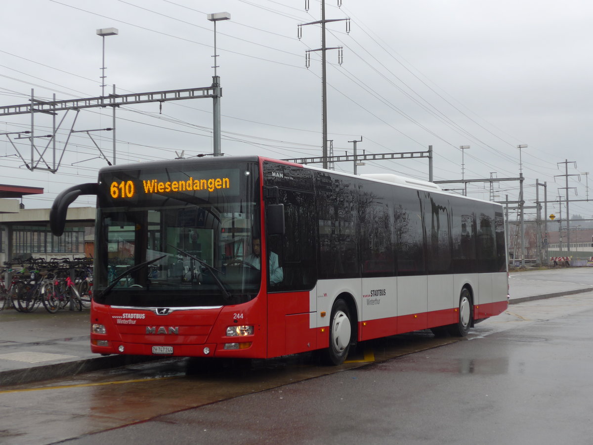 (200'089) - SW Winterthur - Nr. 244/ZH 747'244 - MAN am 23. Dezember 2018 beim Bahnhof Oberwinterthur