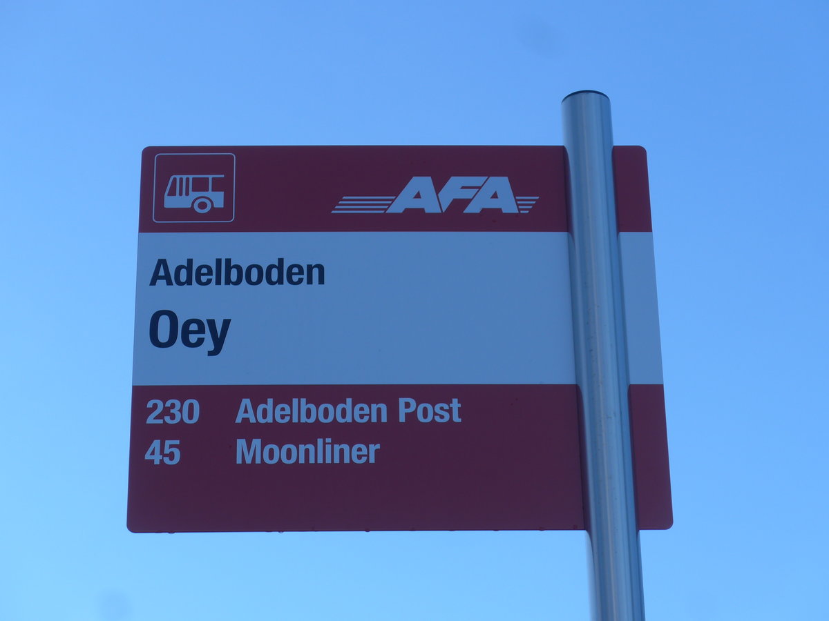 (200'243) - AFA-Haltestelle - Adelboden, Oey - am 25. Dezember 2018