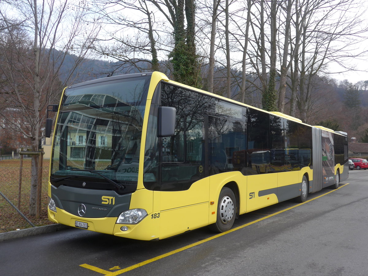 (200'424) - STI Thun - Nr. 183/BE 804'183 - Mercedes am 31. Dezember 2018 bei der Schifflndte Thun