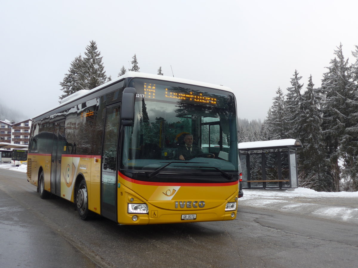 (200'564) - Fontana, Ilanz - Nr. 15/GR 8070 - Iveco (ex Nr. 4; ex Nr. 2) am 2. Januar 2019 in Laax, Bergbahnen