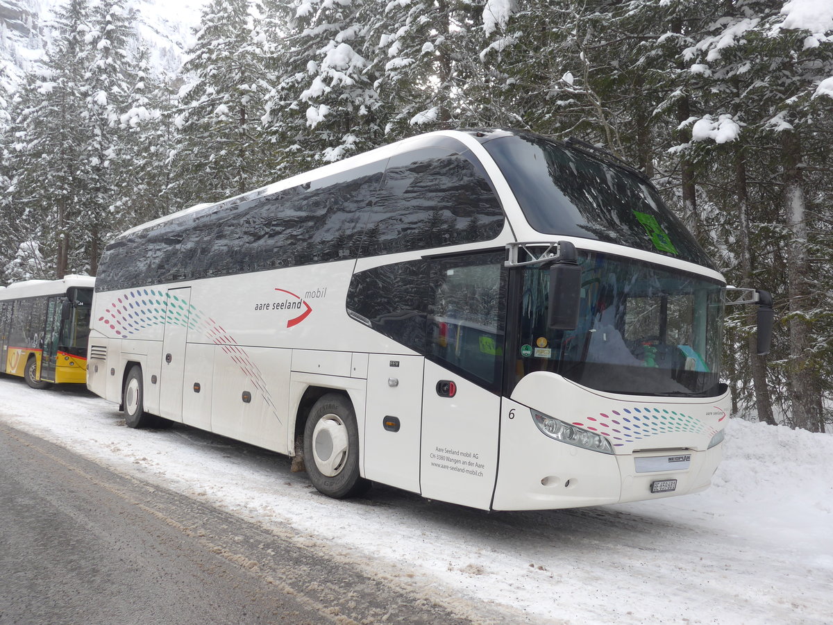 (200'957) - ASm Langenthal - Nr. 6/BE 659'681 - Neoplan am 12. Januar 2019 in Adelboden, Unter dem Birg