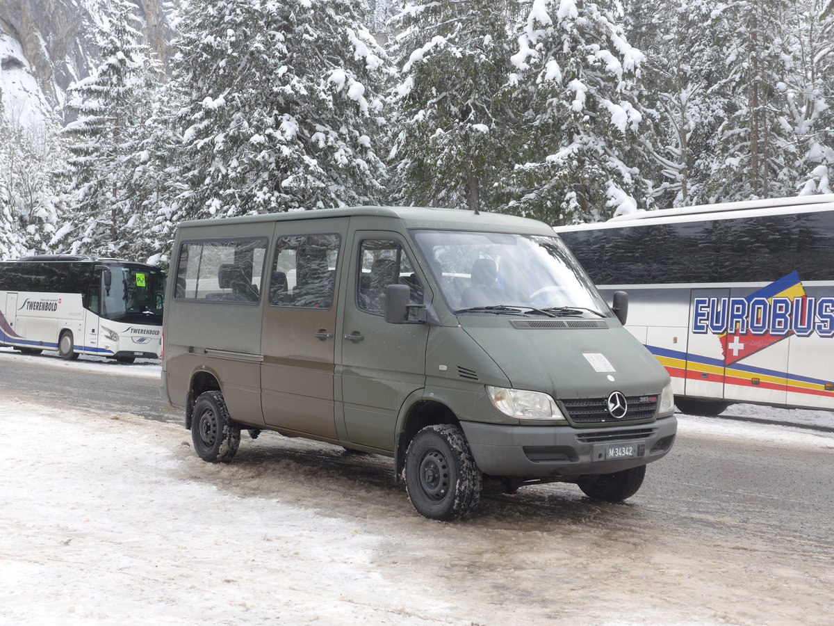 (200'962) - Schweizer Armee - M+34'342 - Mercedes am 12. Januar 2019 in Adelboden, Unter dem Birg