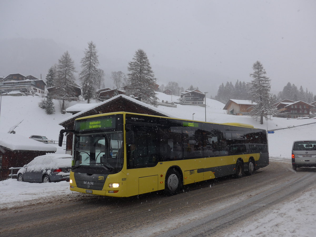 (201'081) - STI Thun - Nr. 151/BE 801'151 - MAN am 13. Januar 2019 in Adelboden, Oey