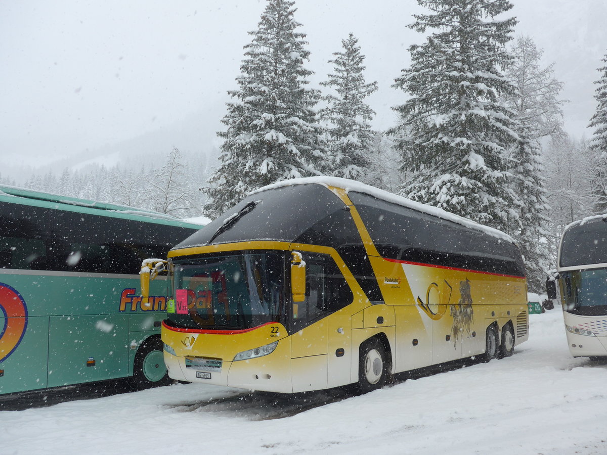 (201'169) - Tschannen, Zofingen - Nr. 22/AG 6803 - Neoplan (ex PostAuto Graubnden) am 13. Januar 2019 in Adelboden, Unter dem Birg