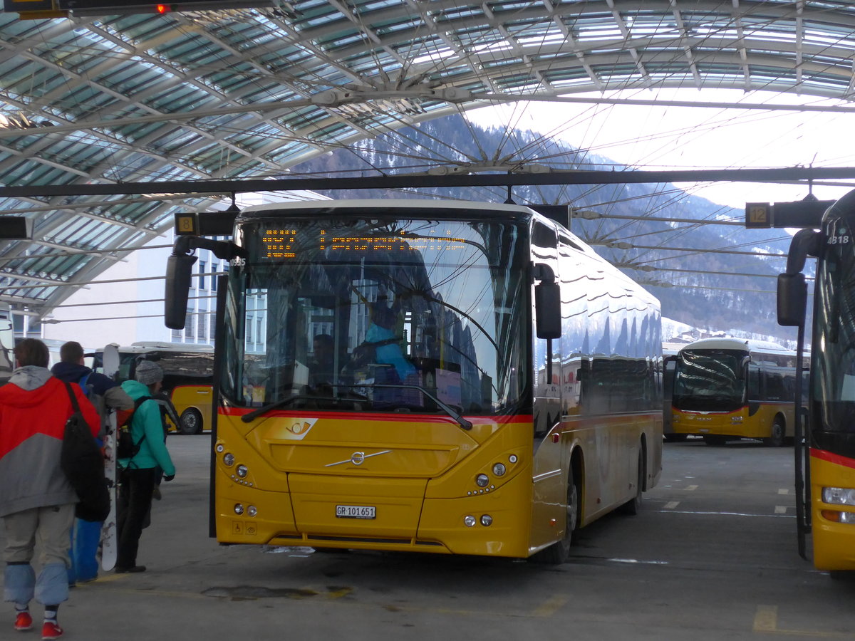 (201'209) - PostAuto Graubnden - GR 101'651 - Volvo am 19. Januar 2019 in Chur, Postautostation 