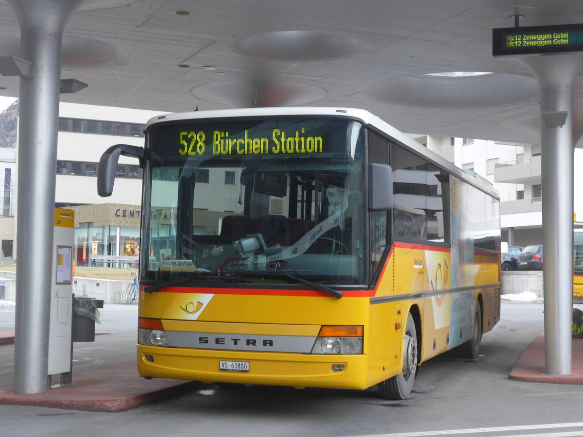 (201'355) - Autotour, Visp - VS 63'800 - Setra am 27. Januar 2019 beim Bahnhof Visp