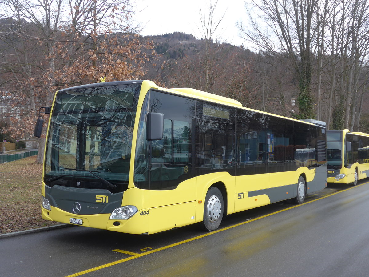 (201'370) - STI Thun - Nr. 404/BE 523'404 - Mercedes am 28. Januar 2019 bei der Schifflndte Thun