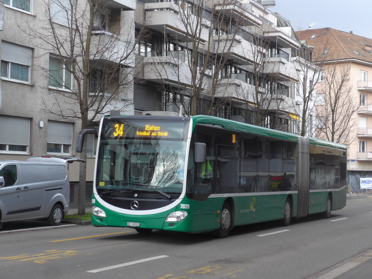 (201'511) - BVB Basel - Nr. 7029/BS 99'329 - Mercedes am 11. Februar 2019 in Basel, Claragraben