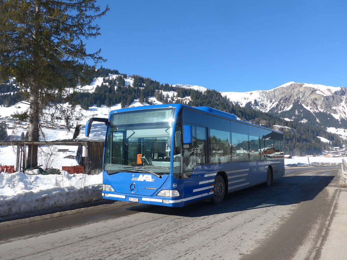 (201'676) - AFA Adelboden - Nr. 94/BE 26'974 - Mercedes am 17. Februar 2019 in Lenk, Rohrbrcke