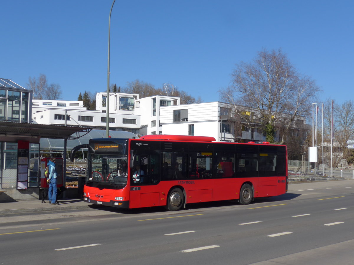 (201'718) - Bernmobil, Bern - Nr. 411/BE 716'411 - MAN am 18. Februar 2019 in Kniz, Weiermatt