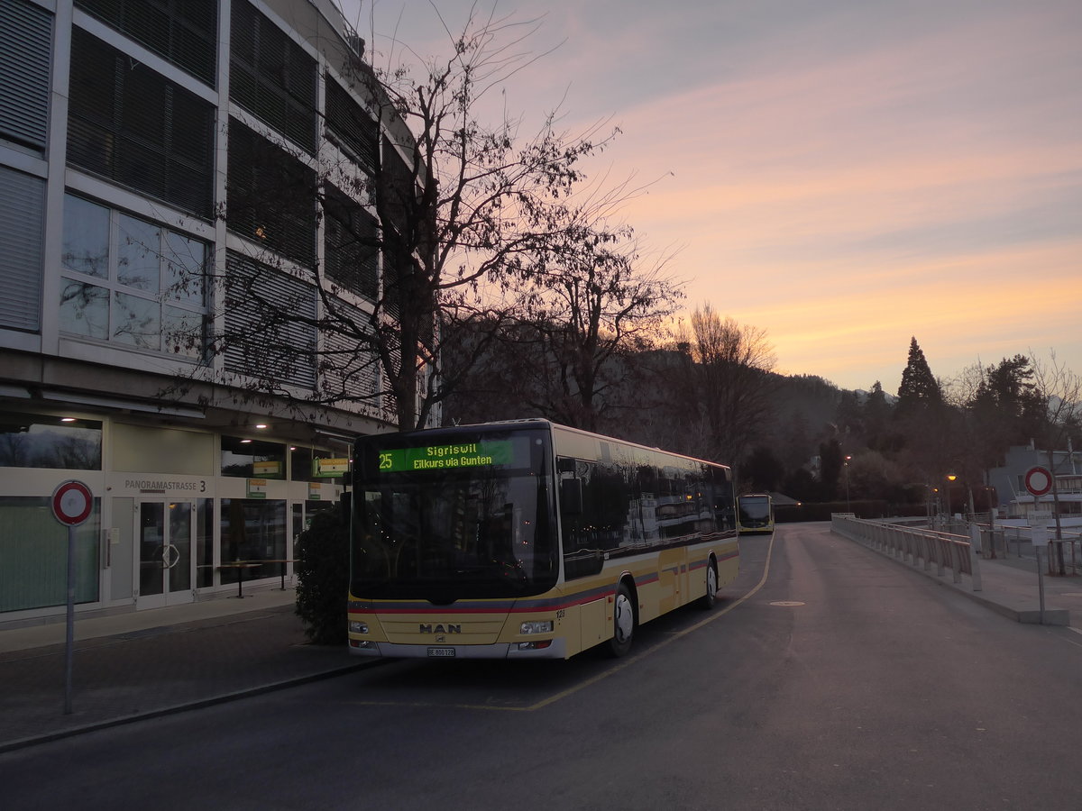 (201'745) - STI Thun - Nr. 128/BE 800'128 - MAN am 24. Februar 2019 bei der Schifflndte Thun