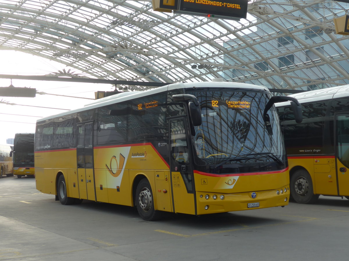 (201'855) - CarPostal Ouest - VD 258'665 - Temsa (ex TpM, Mesocco Nr. 17; ex AutoPostale Ticino) am 2. Mrz 2019 in Chur, Postautostation