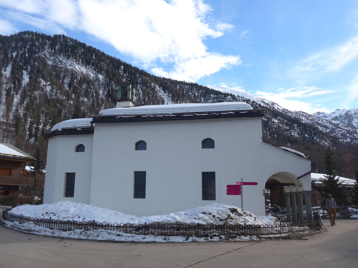 (201'888) - Kapelle am 3. M�rz 2019 in Zermatt, Winkelmatten