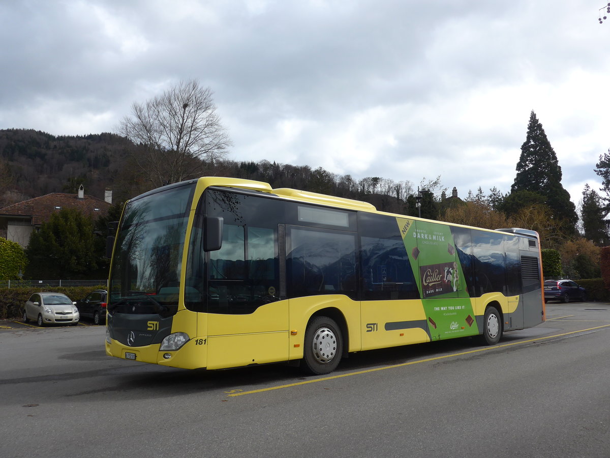 (202'008) - STI Thun - Nr. 181/BE 752'181 - Mercedes am 7. Mrz 2019 bei der Schifflndte Thun