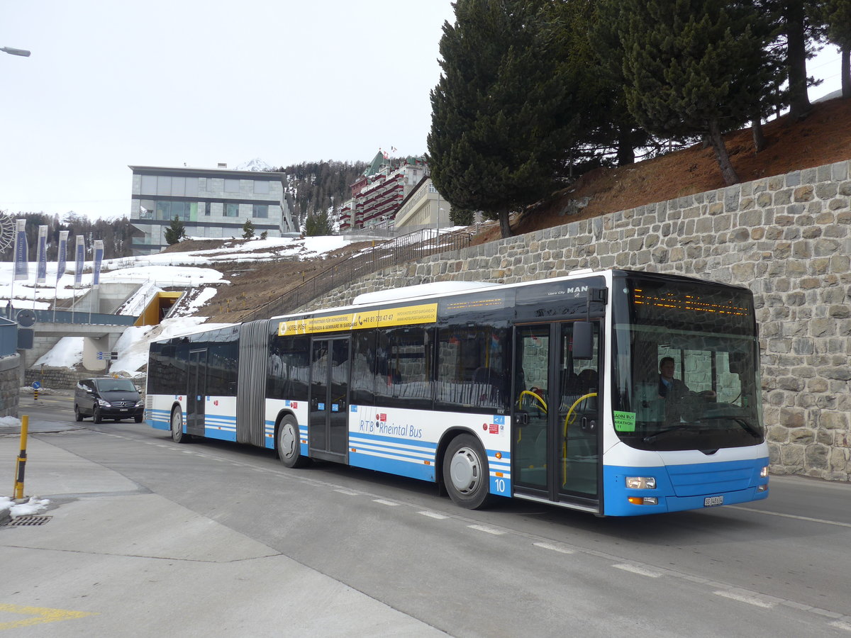 (202'055) - RTB Altsttten - Nr. 10/SG 348'634 - MAN am 10. Mrz 2019 beim Bahnhof St. Moritz