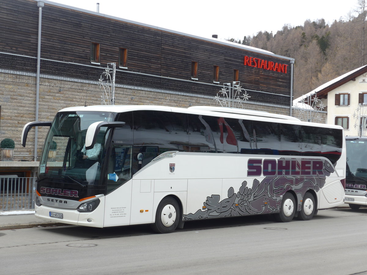 (202'093) - Aus Deutschland: Sohler, Wangen - RV-WS 516 - Setra am 10. Mrz 2019 in Surlej, Corvatschbahn