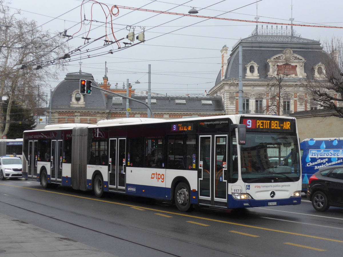 (202'207) - TPG Genve - Nr. 1173/GE 960'923 - Mercedes am 11. Mrz 2019 in Genve, Place des Vingt-Deux-Cantons