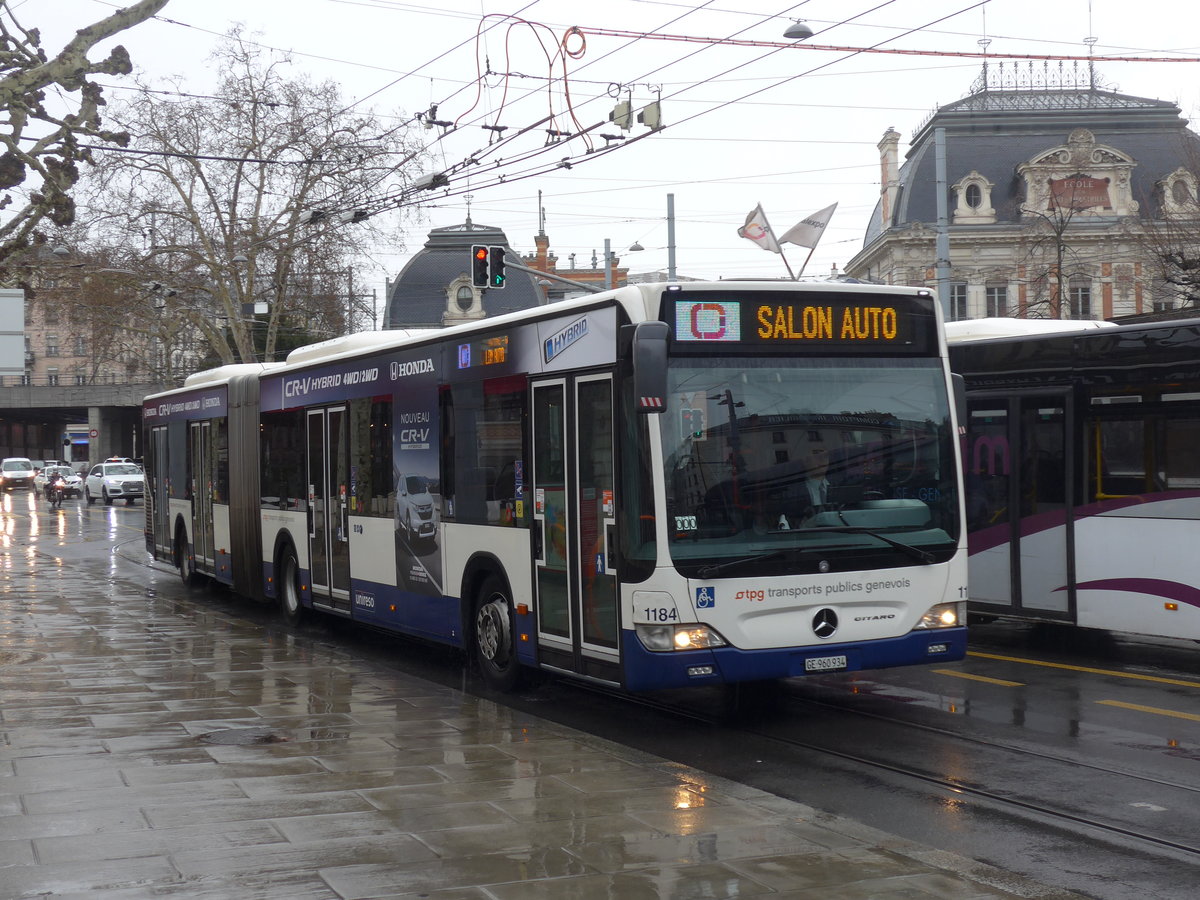 (202'218) - TPG Genve - Nr. 1184/GE 960'934 - Mercedes am 11. Mrz 2019 in Genve, Place des Vingt-Deux-Cantons