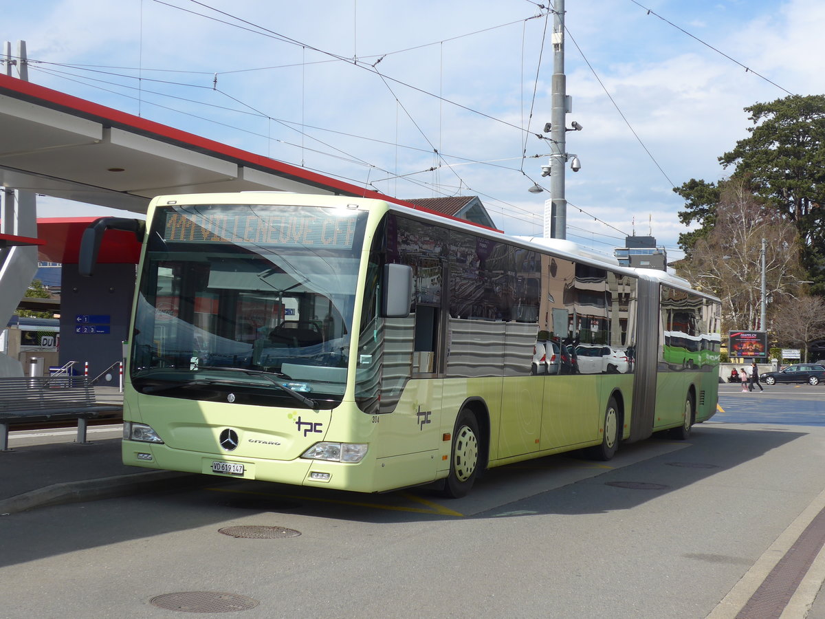 (202'446) - TPC Aigle - Nr. 304/VD 619'147 - Mercedes (ex Hrmann&Shne, D-Hamburg) am 17. Mrz 2019 beim Bahnhof Aigle