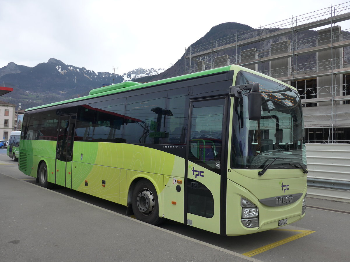 (202'468) - TPC Aigle - Nr. 13/VD 587'776 - Iveco am 17. Mrz 2019 beim Bahnhof Aigle