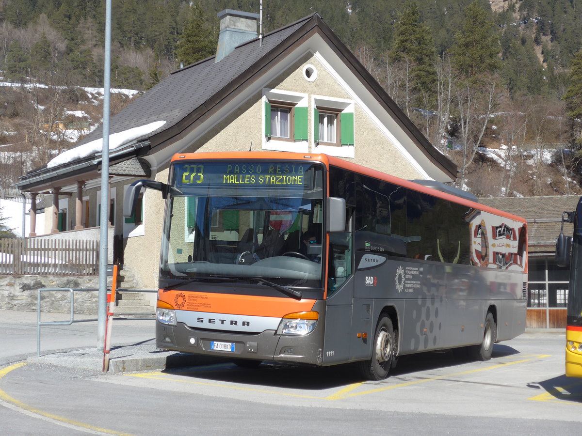 (202'624) - Aus Italien: SAD Bozen - Nr. 1111/FA-108 KD - Setra am 20. Mrz 2019 in Martina, Cunfin