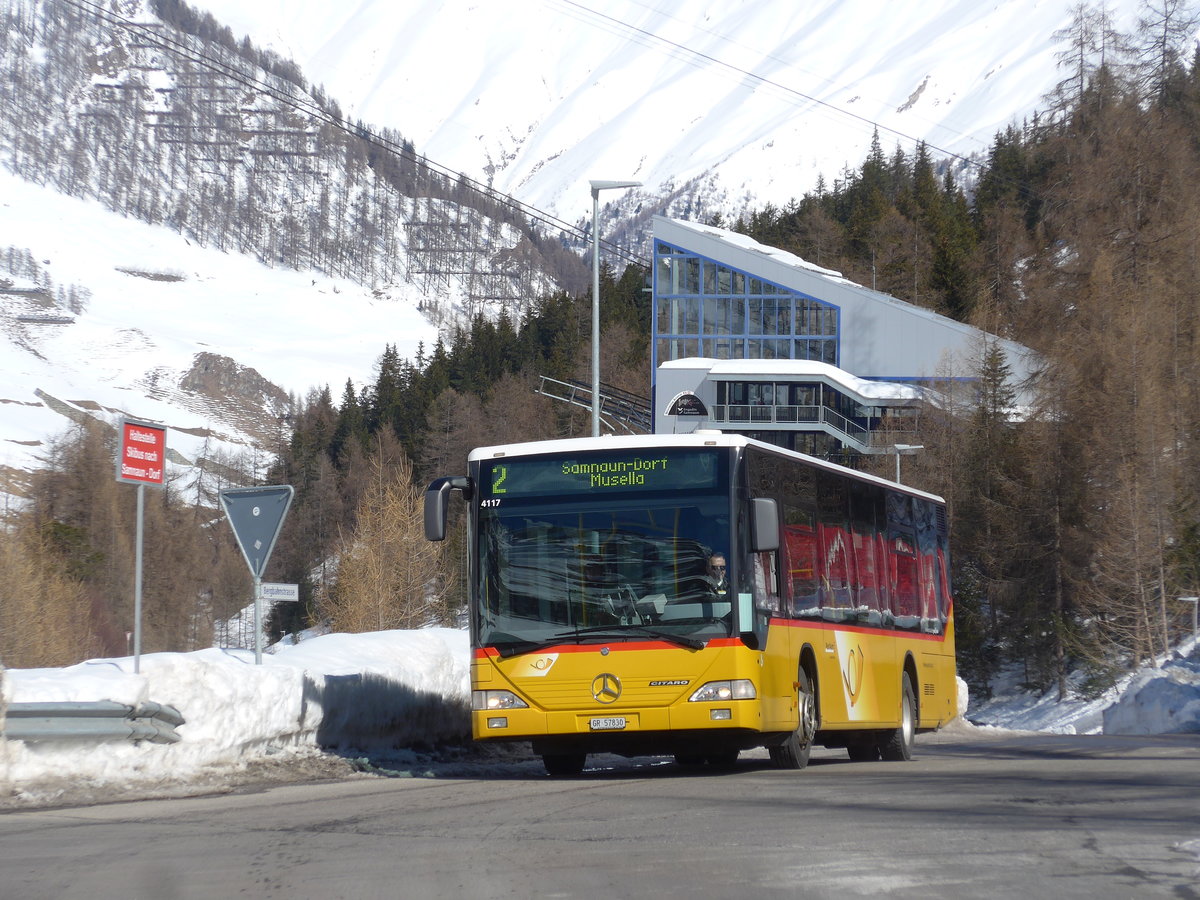 (202'638) - Jenal, Samnaun - GR 57'830 - Mercedes (ex PostAuto Nordschweiz) am 20. Mrz 2019 in Samnaun, Ravaisch