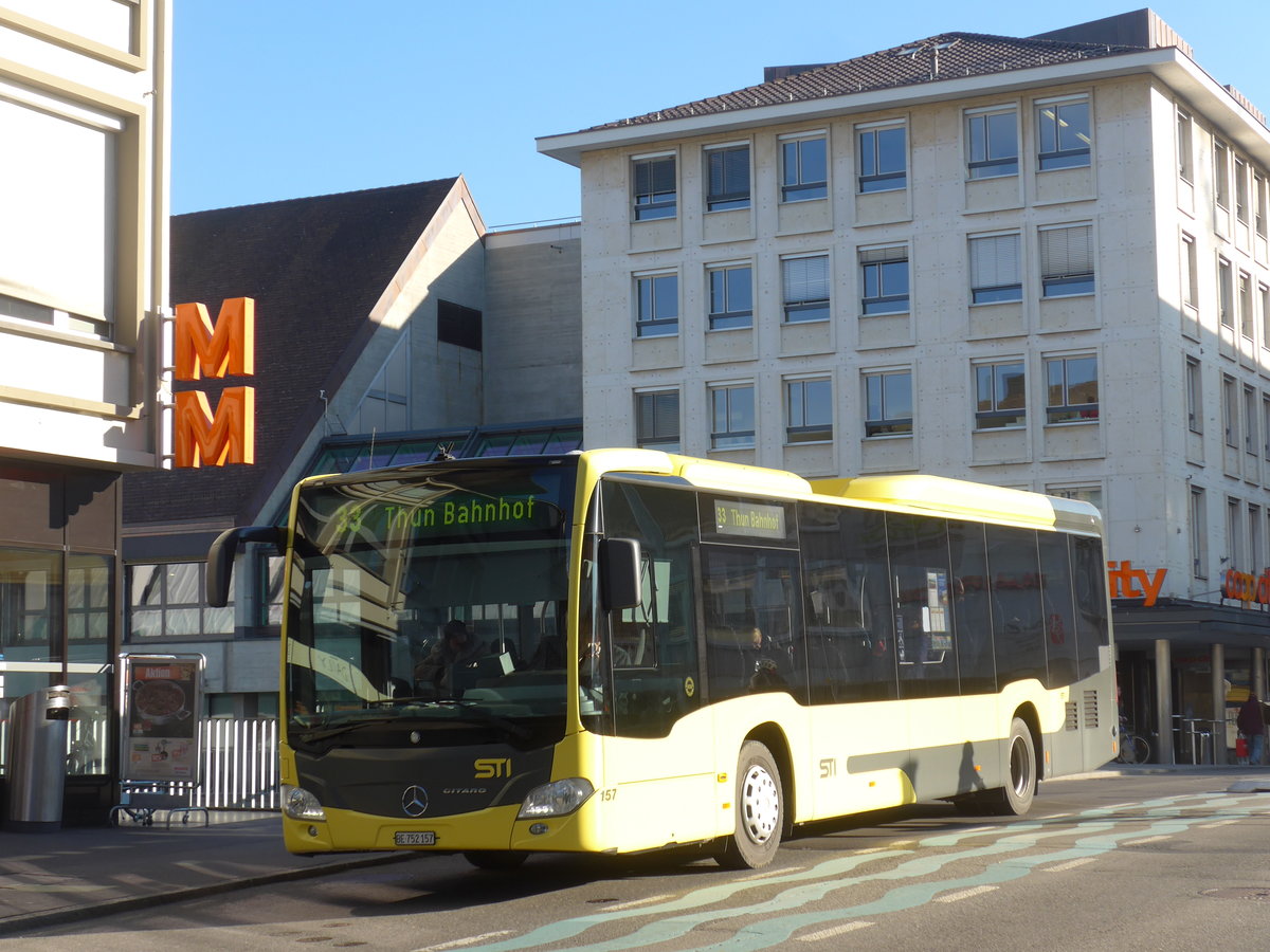 (202'670) - STI Thun - Nr. 157/BE 752'157 - Mercedes am 21. Mrz 2019 in Thun, Marktgasse