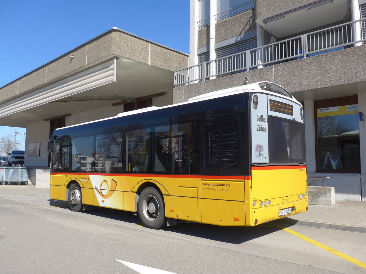 (202'705) - Mock+Weber, St. Pelagiberg - TG 110'182 - Solaris (ex Schmidt, Oberbren) am 21. Mrz 2019 beim Bahnhof Wittenbach