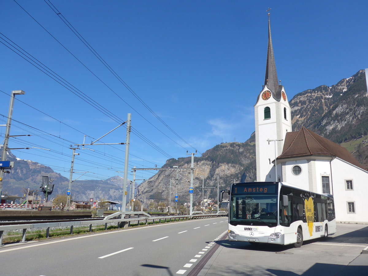 (202'822) - AAGU Altdorf - Nr. 14/UR 9347 - Mercedes am 22. Mrz 2019 in Flelen, Hauptplatz