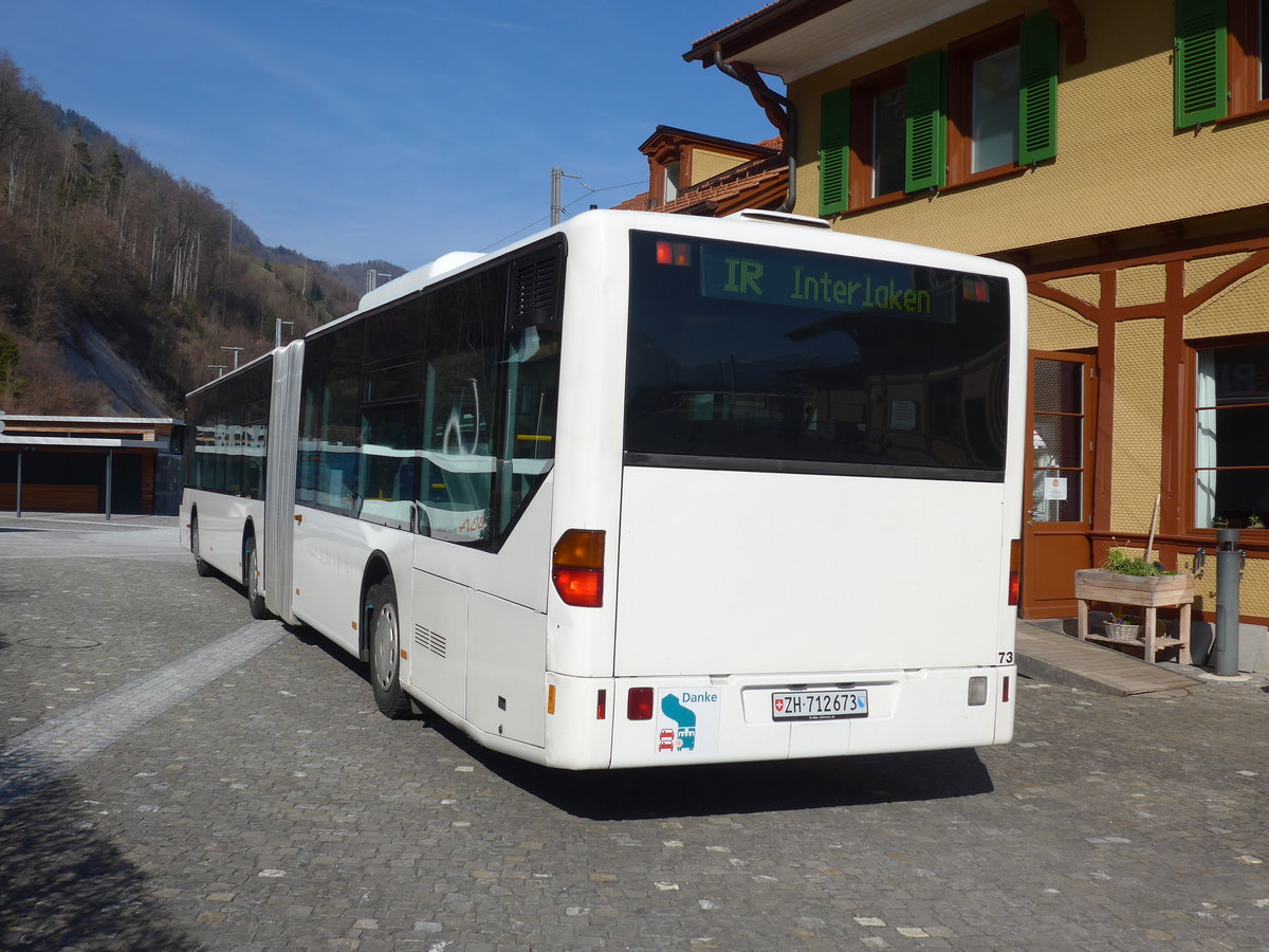 (202'875) - Welti-Furrer, Bassersdorf - Nr. 73/ZH 712'673 - Mercedes (ex Nr. 97) am 22. Mrz 2019 beim Bahnhof Alpnachstad