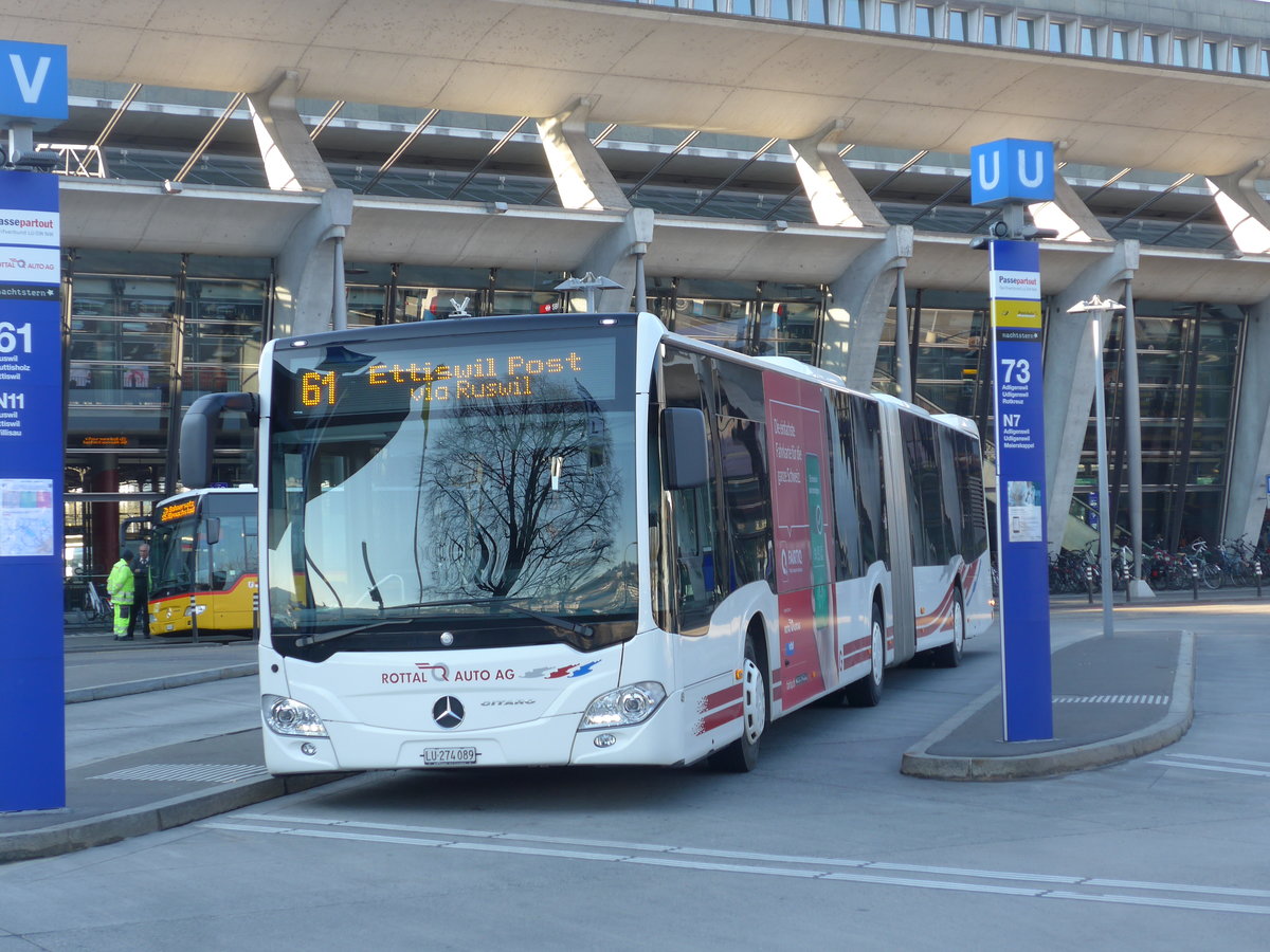 (202'912) - ARAG Ruswil - Nr. 49/LU 274'089 - Mercedes am 23. Mrz 2019 beim Bahnhof Luzern