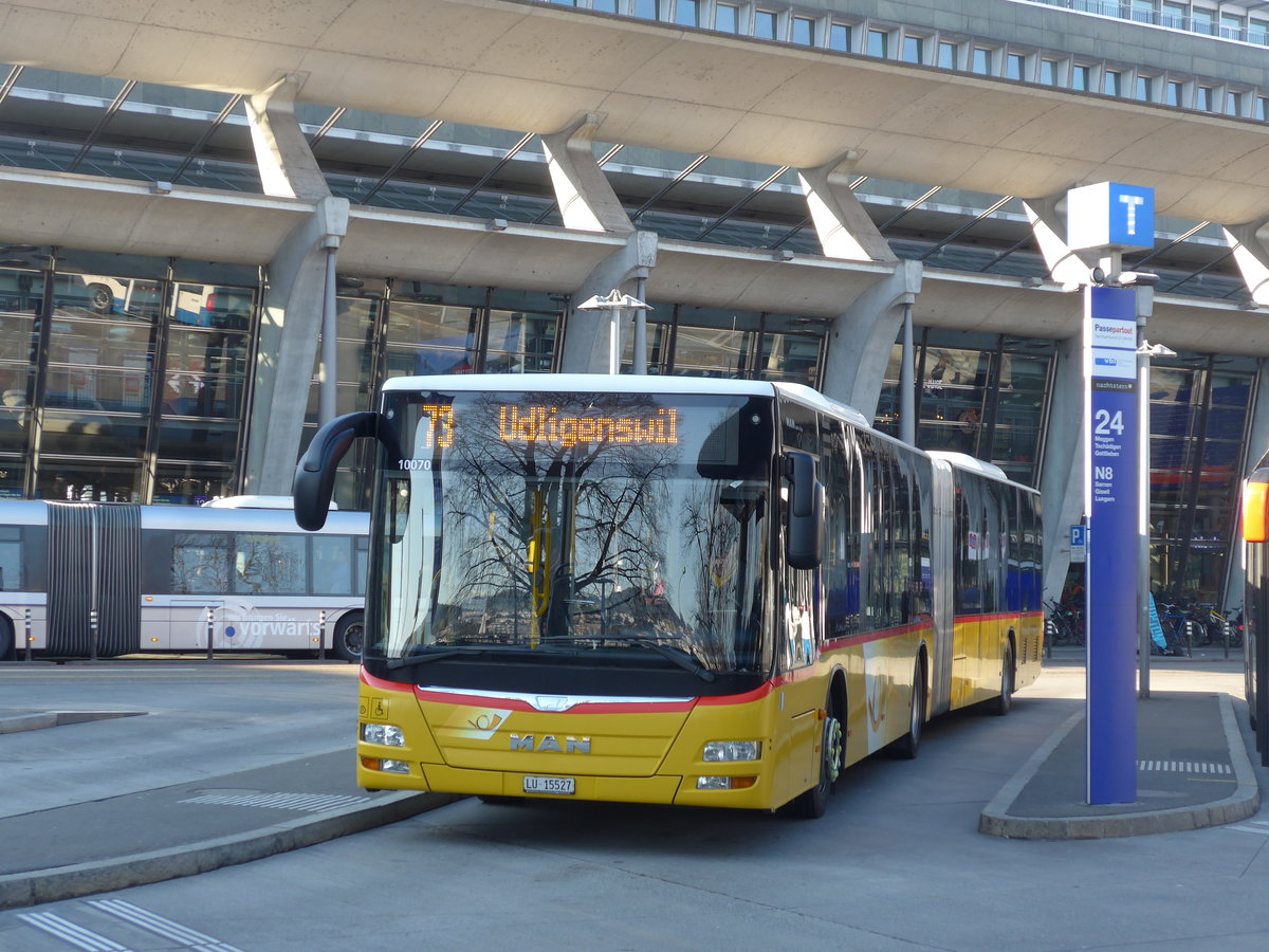 (202'917) - Bucheli, Kriens - Nr. 20/LU 15'527 - MAN am 23. Mrz 2019 beim Bahnhof Luzern