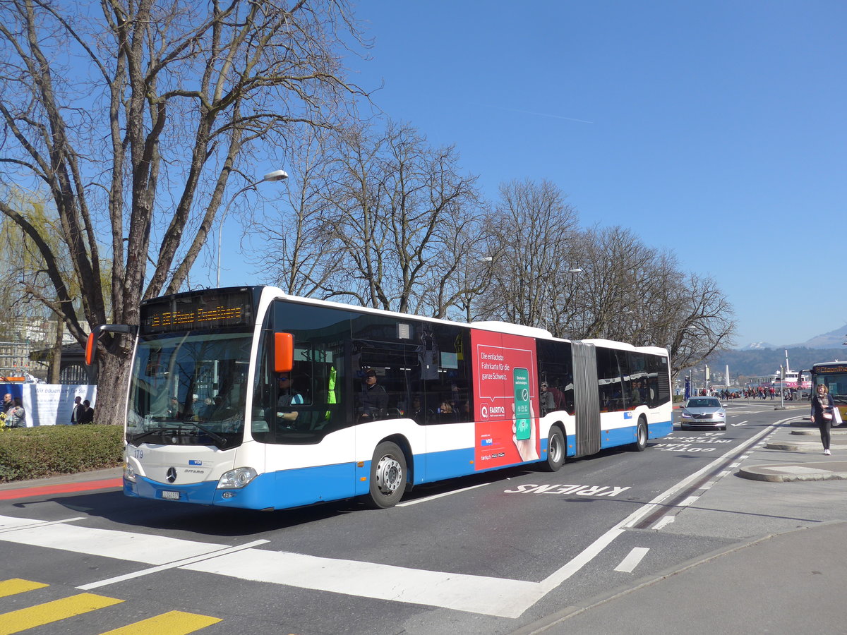 (202'967) - VBL Luzern - Nr. 179/LU 240'937 - Mercedes am 23. Mrz 2019 beim Bahnhof Luzern