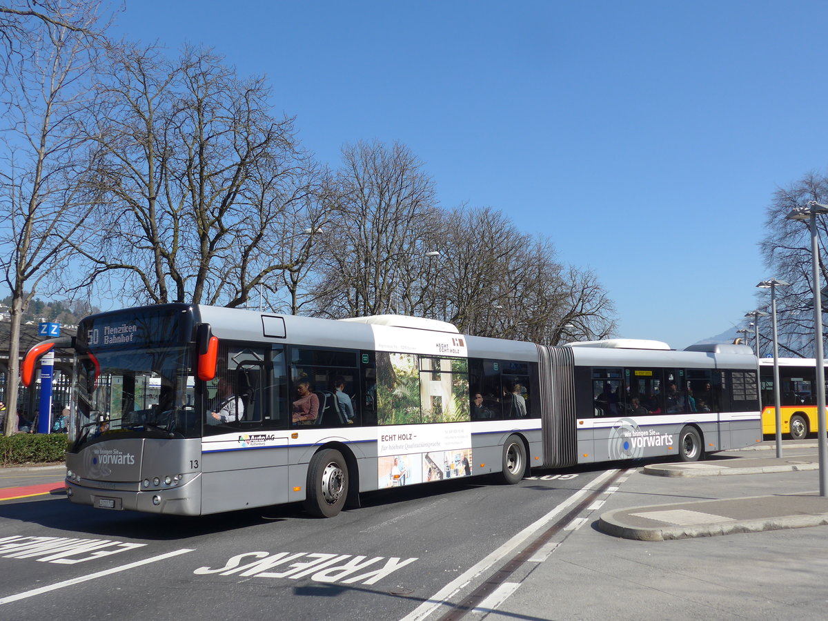 (202'973) - AAGR Rothenburg - Nr. 13/LU 233'710 - Solaris am 23. Mrz 2019 beim Bahnhof Luzern