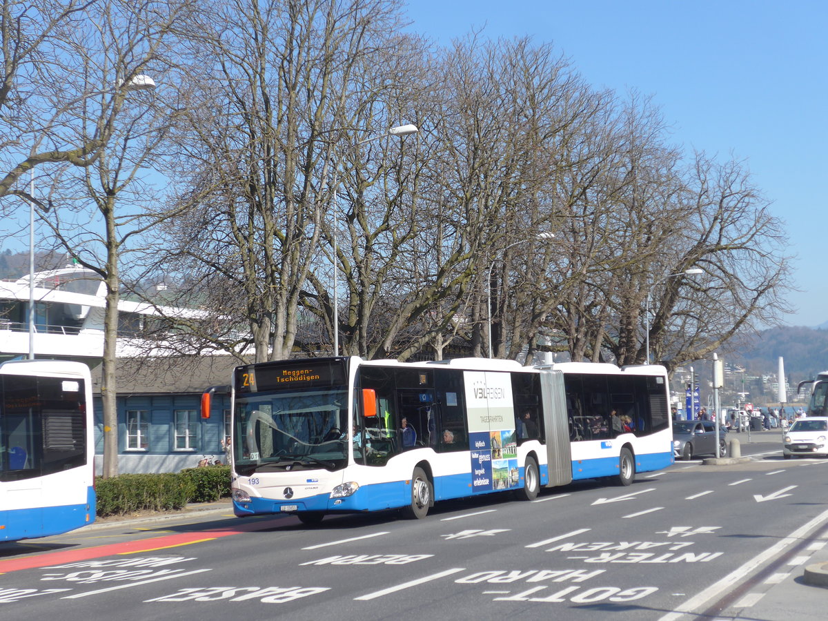 (202'995) - VBL Luzern - Nr. 193/LU 15'651 - Mercedes am 23. Mrz 2019 beim Bahnhof Luzern