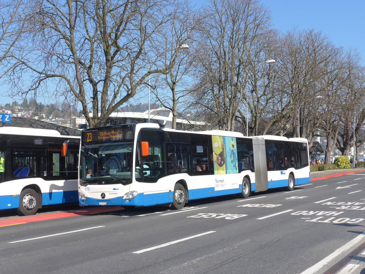 (202'997) - VBL Luzern - Nr. 173/LU 249'486 - Mercedes am 23. Mrz 2019 beim Bahnhof Luzern