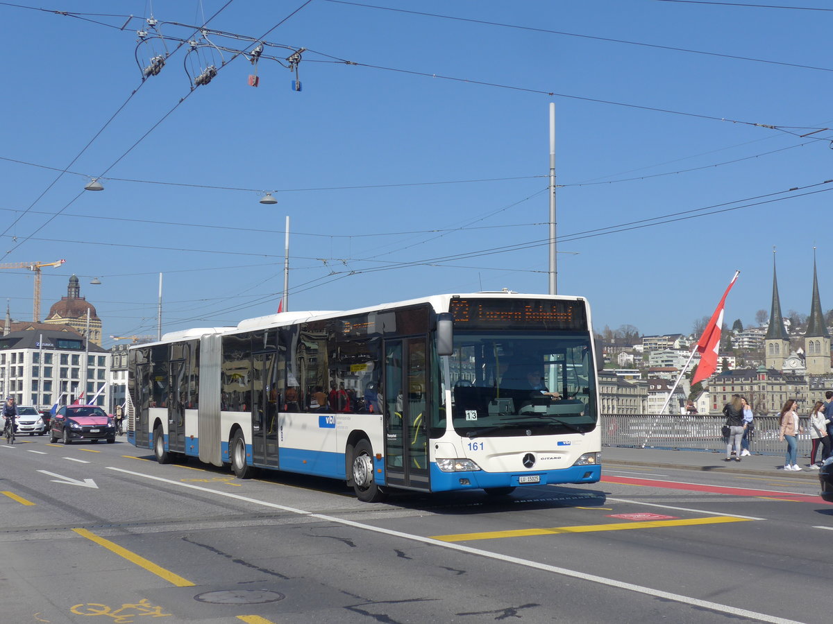 (203'008) - VBL Luzern - Nr. 161/LU 15'025 - Mercedes am 23. Mrz 2019 in Luzern, Bahnhofbrcke