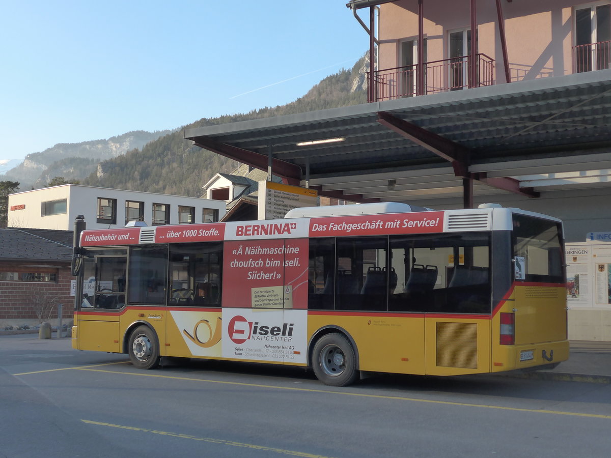 (203'056) - PostAuto Bern - BE 614'040 - MAN/Gppel (ex AVG Meiringen Nr. 72) am 23. Mrz 2019 in Meiringen, Postautostation