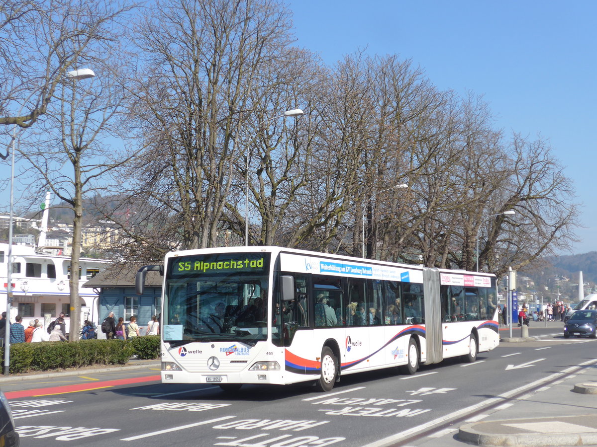 (203'338) - Knecht, Windisch - Nr. 465/AG 18'552 - Mercedes (ex Nr. 65) am 30. Mrz 2019 beim Bahnhof Luzern