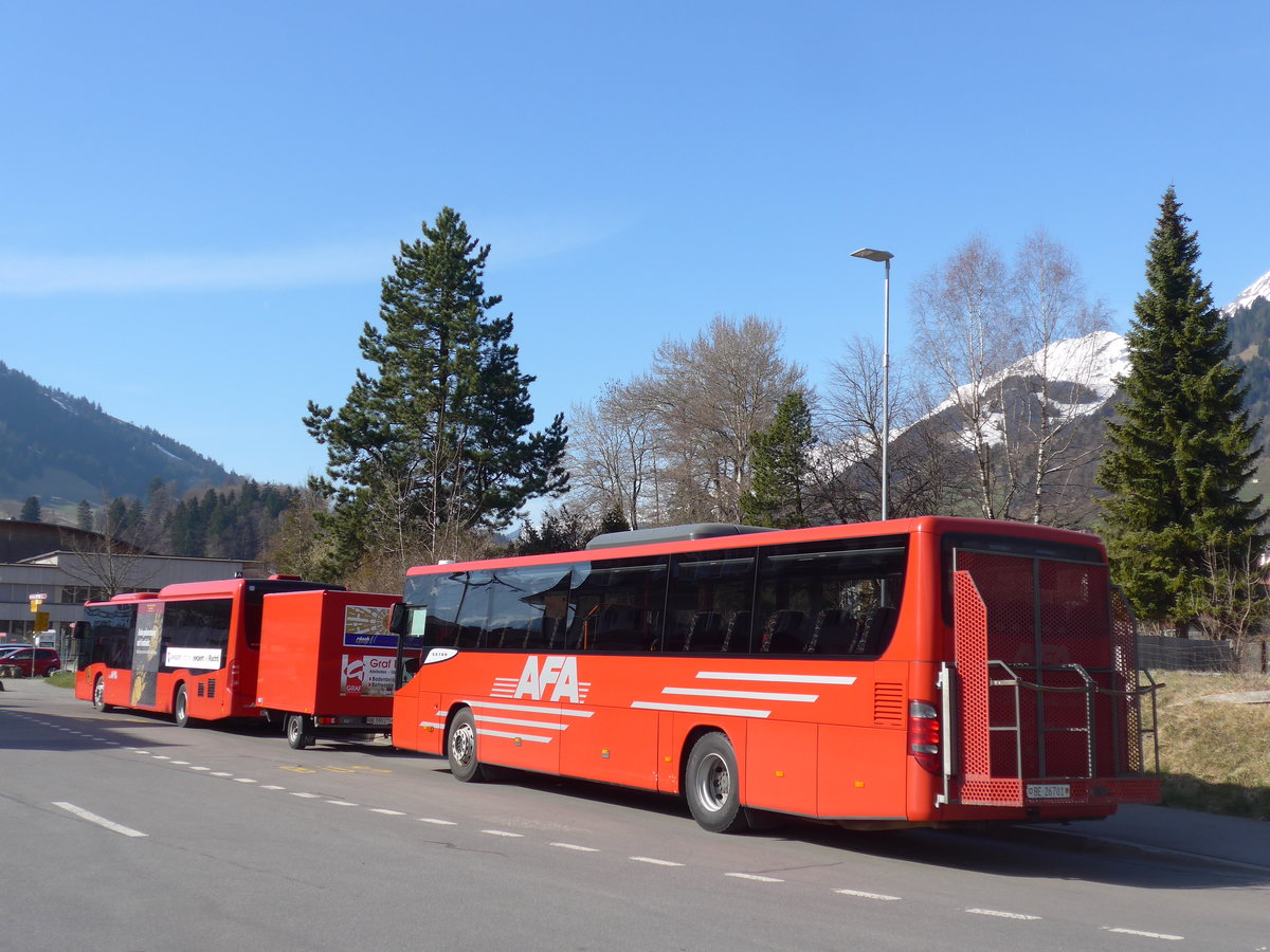 (203'426) - AFA Adelboden - Nr. 24/BE 26'701 - Setra am 31. Mrz 2019 beim Bahnhof Frutigen