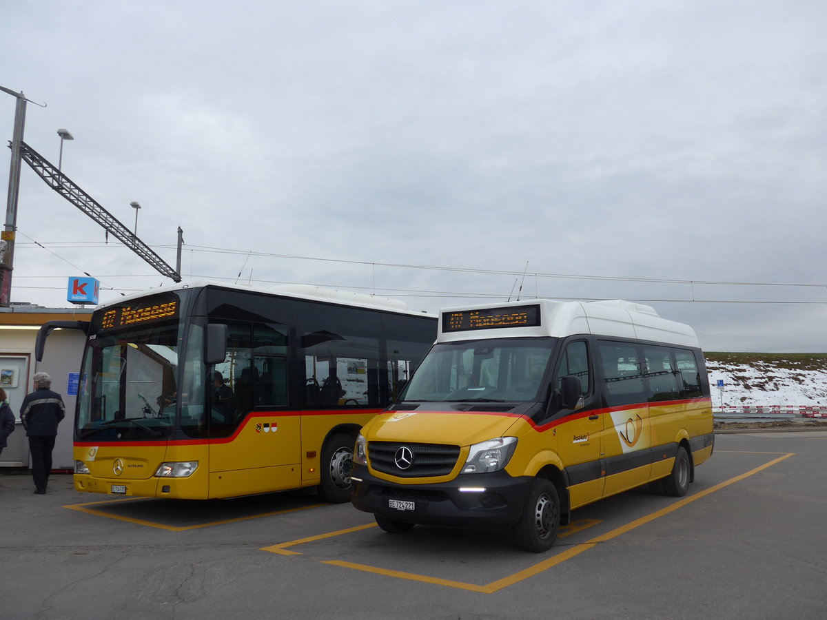 (203'466) - PostAuto Bern - Nr. 221/BE 724'221 - Mercedes am 7. April 2019 beim Bahnhof Biglen