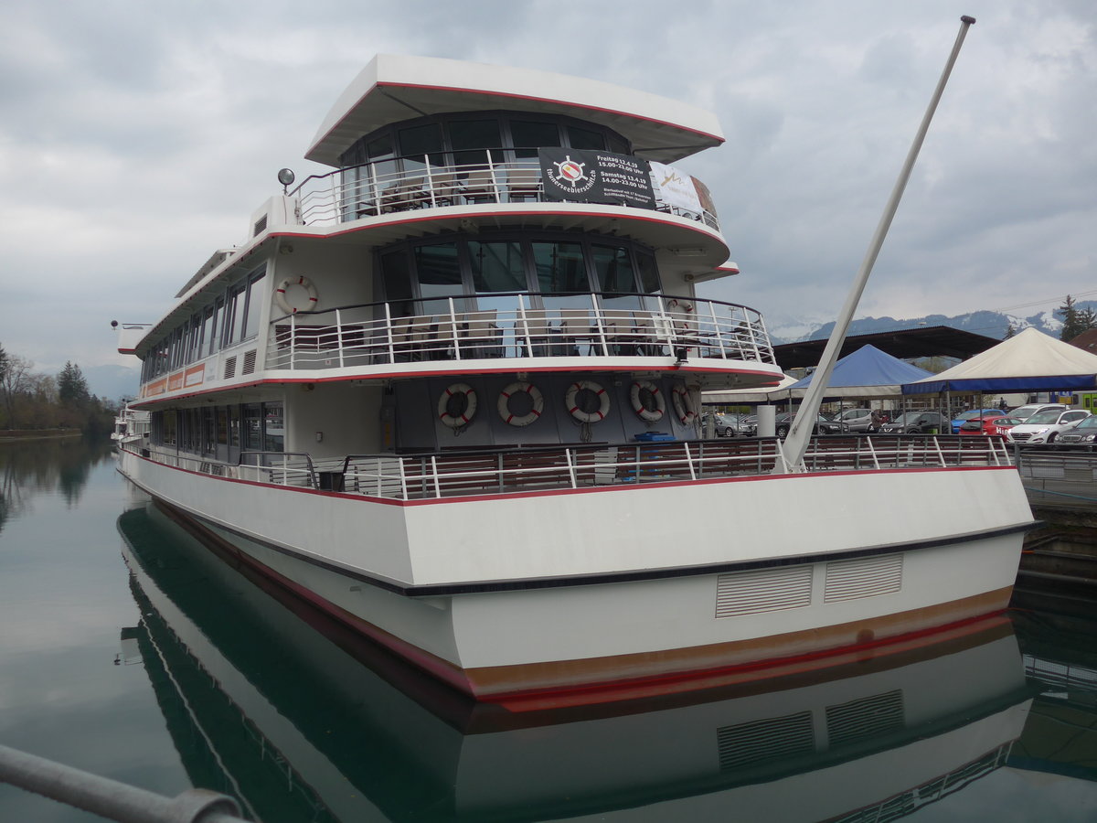 (203'555) - Motorschiff Berner Oberland am 10. April 2019 an der Schiffl�ndte Thun