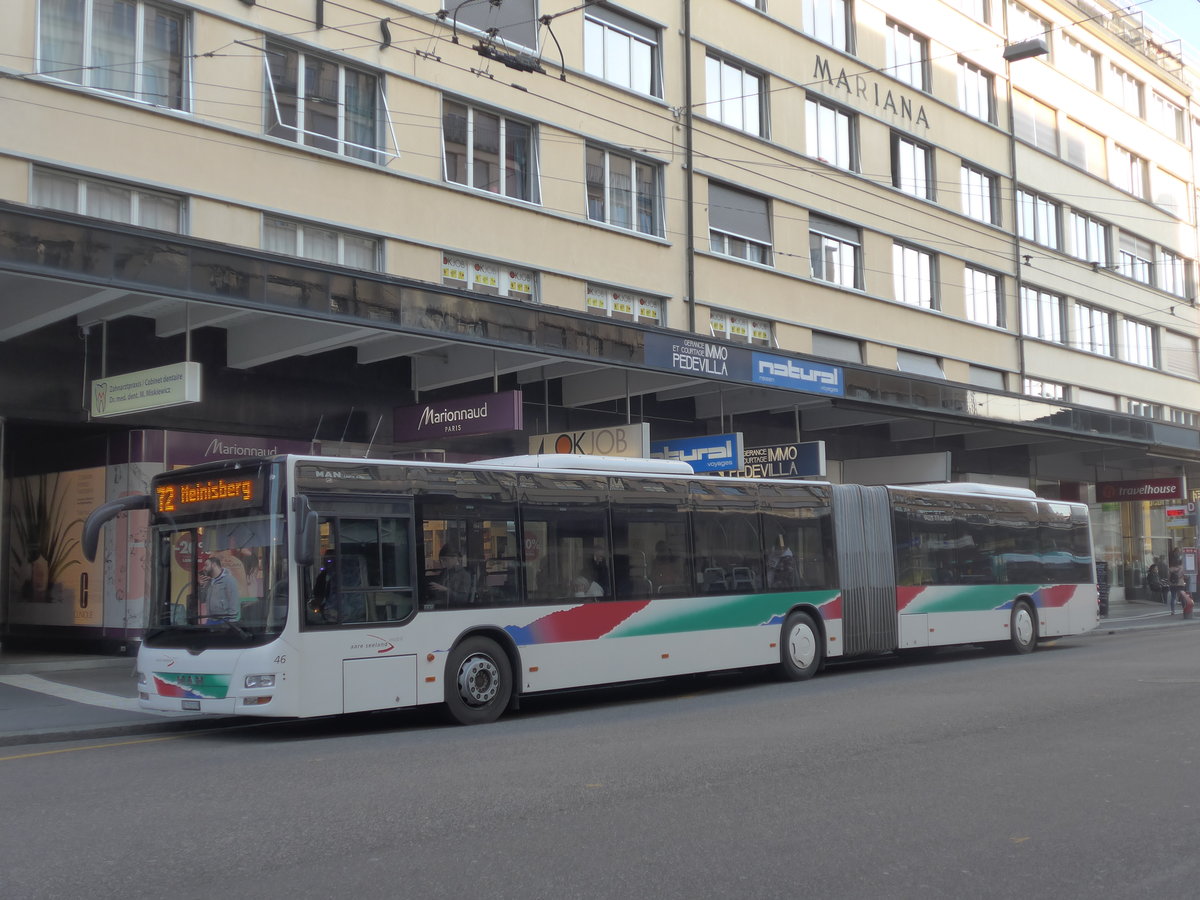 (203'793) - ASm Langenthal - Nr. 46/BE 703'519 - MAN am 15. April 2019 beim Bahnhof Biel 